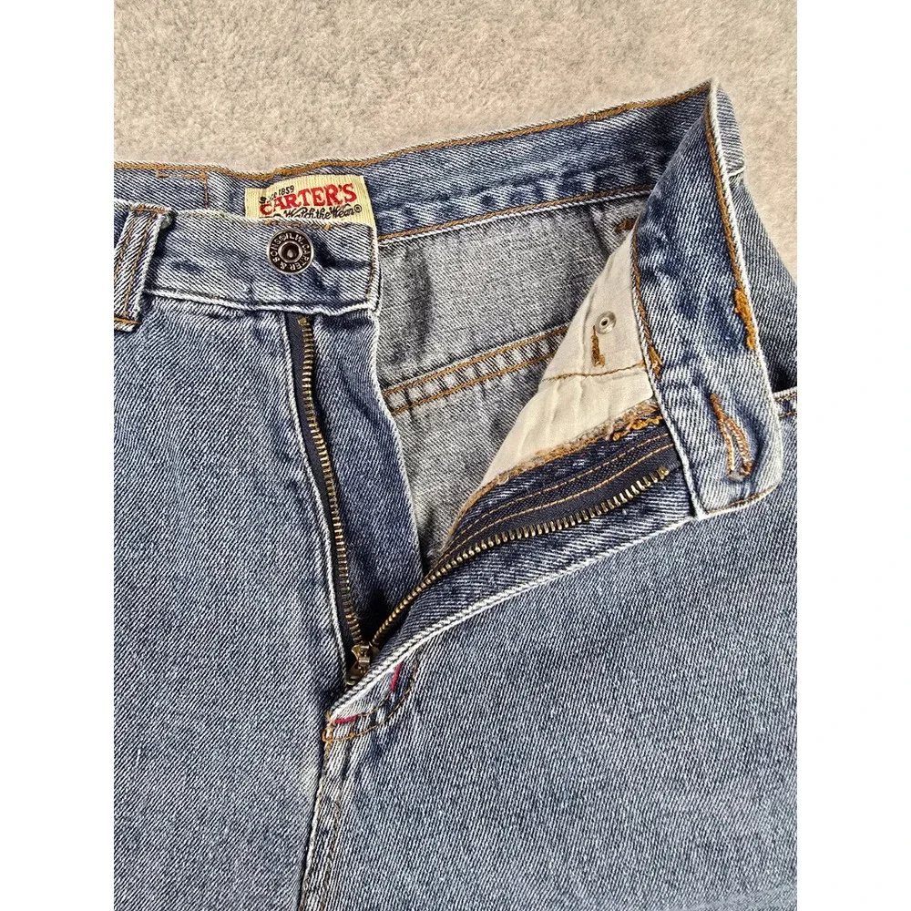 Vintage 90s‎ Carters Kids Size 10 Carpenter Jeans 24x25 Denim Wide Leg Baggy Y2K